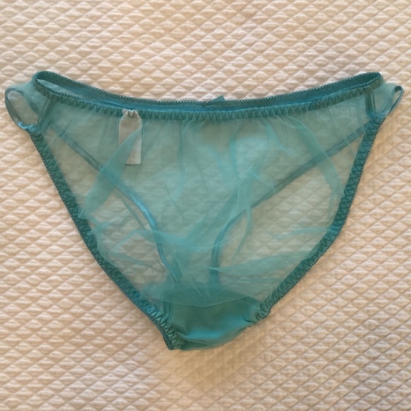 *NWOT* Vintage Agent Provocateur Mesh Lingerie Set - Ice Blue with Pink Rosettes - Picture 10 of 16